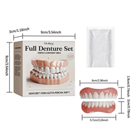 Prothèse dentaire complète ajustable, couvre-dents, placages dentaires à clipser, prothèse complète, fausses dents pour un sourire éclatant et blanchi.