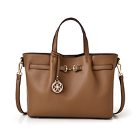 Sac fourre-tout en cuir PU grande capacité avec fermoir métallique, sac à bandoulière pour femme