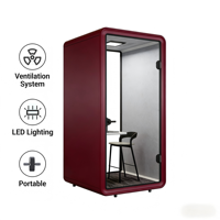 Cabine d'étude moderne avec structure en aluminium, cabines de bureau insonorisées pour bureau à domicile, bâtiment, hôtel, salle de lecture et cabine de réunion acoustique