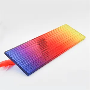 Custom Thick Ribbed Gradient Moru Glass Colorful PVB Laminated Tempered Wavy Patterned Glass