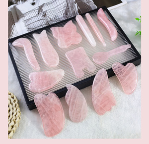 เครื่องนวดหน้ากัวซาหินธรรมชาติรูปหัวใจ พร้อมระบบตั้งเวลา หยกสีชมพู สำหรับใบหน้า ลำคอ และเอว - Product Image 3