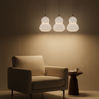 Vente chaude moderne décoration de la maison lustre plafond éclairage calebasse forme cuisine salle à manger suspensions