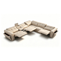 Canapé modulaire design avec fauteuils inclinables électriques, consoles multifonctions et appuie-têtes électriques, canapé d'angle en cuir de qualité supérieure