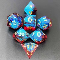 Dungeons Dragons COC Run TRPG Kulu Polyhedron D20 Choson Suit 7 Dés en résine tranchants pour jeux de société carrés Top Tour Table Top