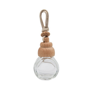 Botellas Difusoras de Perfume para Coche, Redondas, Planas, de Colores, Vacías, con Tapa de Madera Negra - Product Image 3