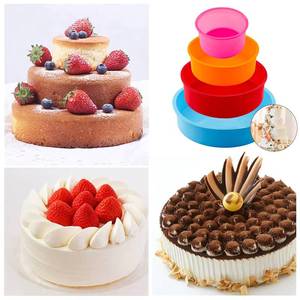 <b>Round</b> rectangular silicone cake molds, non-stick eco-friendly bread <b>trays</b>, used for tools and <b>baking</b> - Product Image 1