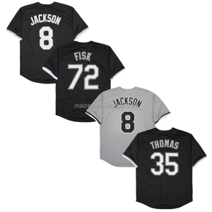 Chất lượng tốt nhất khâu tùy chỉnh #35 Frank <span class=keywords><strong>Thomas</strong></span> #8 <span class=keywords><strong>bo</strong></span> Jackson #72 Carlton Fisk thêu Áo bóng chày Mỹ - Product Image 1