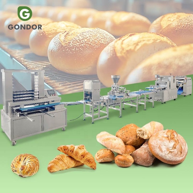Thin Long Fully Automatic Stuffed Cinnamon Roll Bread Production Line Make Machine for Bakery Business