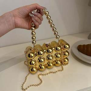 Herzförmige Clutch Strass Abendtaschen für Damen Frauen Abschlussball Gold Kristall Handtasche - Product Image 3