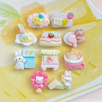 Mini camion de cuisine Ours en résine, jouet dessin animé, accessoires DIY pour manucure, pince à cheveux, colle crème, bijoux