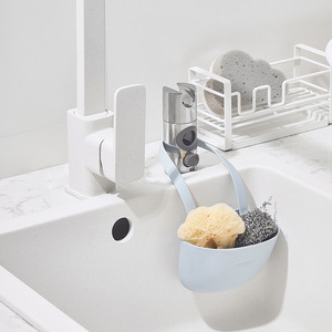 HeDou Hanging Drain Rack Oval Silicone Sink Storage Basket For Kitchen Single Layer Orange Red - Product Image 3