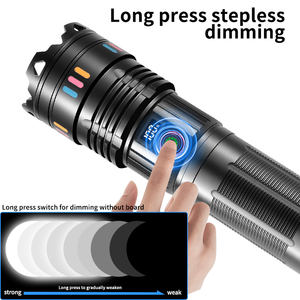 1500 मीटर अल्ट्रा उज्ज्वल आउटडोर फ्लैशलाइट्स 6*18650 गैर-ध्रुवीय डाइमिंग डिजिटल पावर डिस्प्ले 30w फ्लैशलाइट टेलीस्कोपिक जूम टॉर्च - Product Image 4