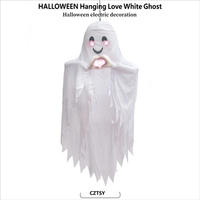 Nouveau Pendentif Fantôme Lumineux Blanc pour Halloween, Décoratif, Interne et Extérieur, à Détection Vocale et Parlant