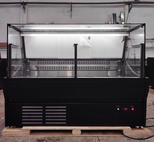 Réfrigérateur d'angle pour épicerie fine de supermarché Comptoir de service pour viande et poisson frais Mode refroidissement par air Vitrine de <span class=keywords><strong>boucherie</strong></span> Refroidisseur - Product Image 1
