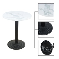 Table à thé de chrysanthème en marbre blanc de haute qualité Design moderne avec base de table en fer métallique Ventes directes d'usine