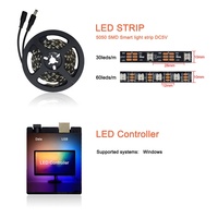 Symphony hitam Laptop layar komputer Monitor latar belakang RGBIC Ambibox Kit 5V Sync PC layar mimpi USB WS2812 LED Strip cahaya