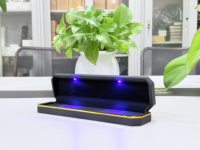 Boîte à bracelet LED octogonale prête à l'emploi, noire, avec chaîne longue, logo personnalisé disponible
