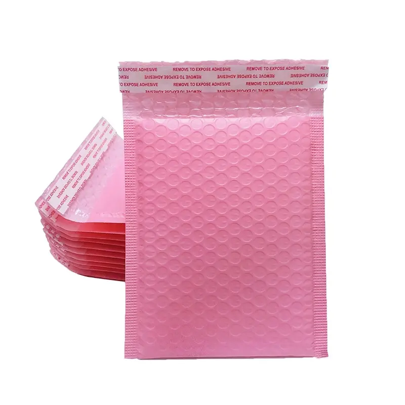 Оптовая продажа, утолщенные водонепроницаемые пакеты для почтовых отправлений с логотипом на заказ, 5x8, пакеты для почтовых отправлений на заказ, розовые
