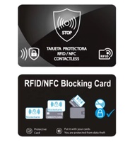 Carte de blocage RFID 13,56 MHz pour portefeuille, protection de carte de crédit, anti-skimming, bouclier NFC, vente en gros, design personnalisé