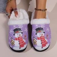 Chaussons unisexes doux et confortables en peluche, imprimés sapin de Noël, avec semelle intermédiaire en mousse à mémoire de forme et semelle extérieure en TPR, collection automne/hiver, vente en gros