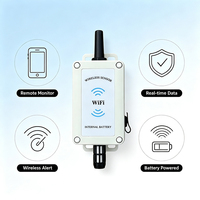 Capteur WiFi de température et d'humidité sans fil pour environnement intérieur, moniteur avec batterie intégrée et alerte à distance pour entrepôt et chaîne du froid