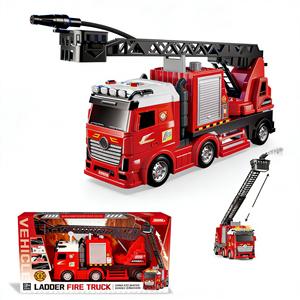 <span class=keywords><strong>Camion</strong></span> de pompiers télescopique simulé pour enfants |   Lumières et sons de pulvérisation d'eau ABS, articulations mobiles à inertie |   Cadeaux pour garçons - Product Image 1