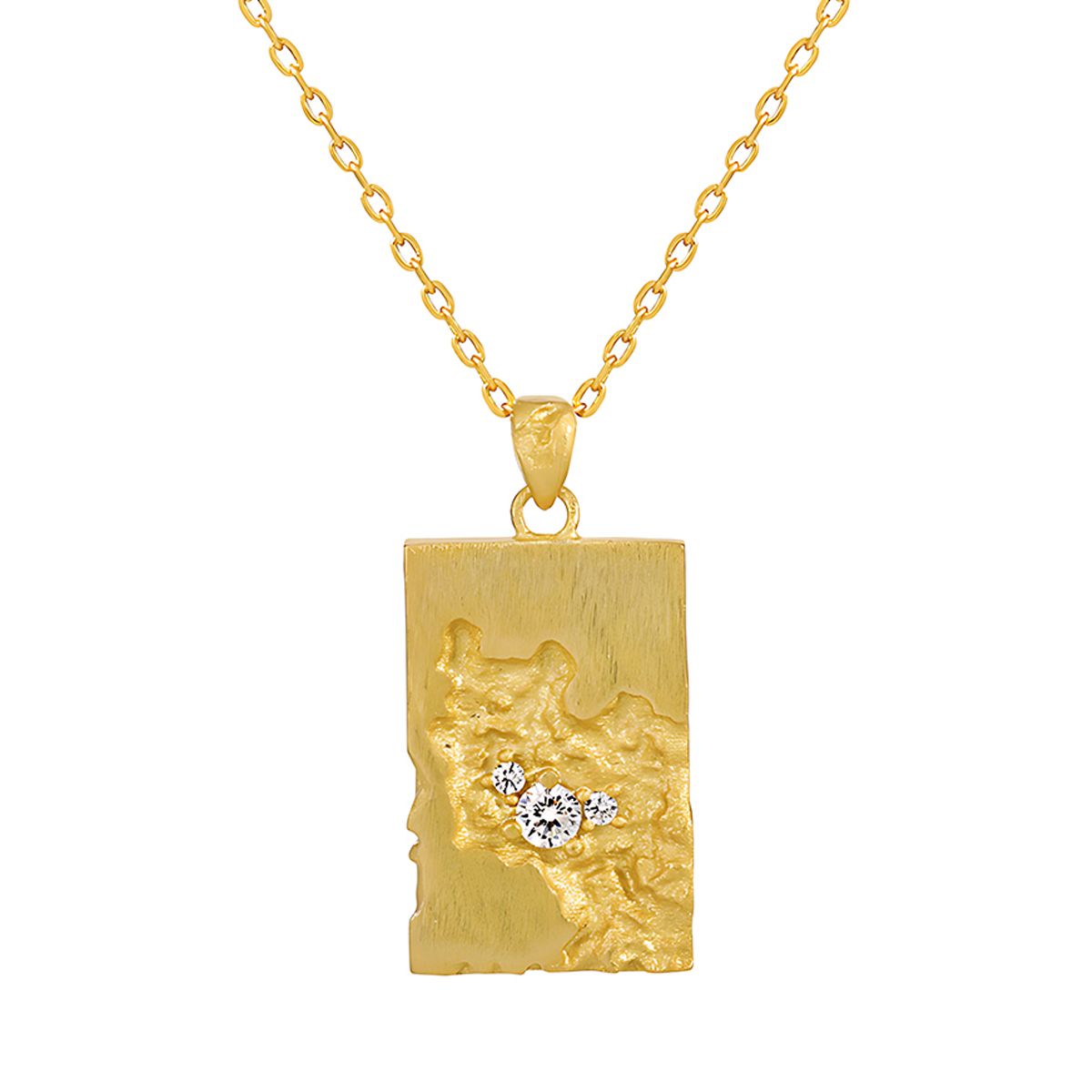 mountain necklace bezel rectangle