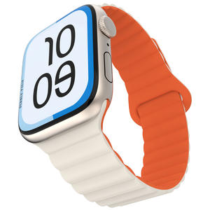 Compatible with for Apple Watch Ultra/SE (various generations), two-<b>tone</b> magnetic loop silicone watch band - Product Image 4