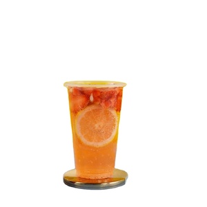 Gobelet en plastique à paroi simple en forme de U de 12 oz pour crème glacée, pudding, bingsou, avec couvercle dôme, impression de logo personnalisée, vente en gros - Product Image 1