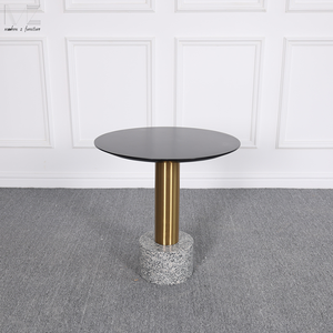 تصميم جديد لغرفة المعيشة حجر طبيعي فاخر وذهبي أسود دائري طاولة قهوة شمالية حديثة - Product Image 4