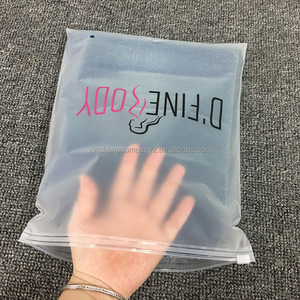 Custom frosted Biodegradable Plastic Packaging Zipper Bags Zip Lock Clothing Bags With Logo