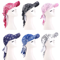 Visera de Moda con Diseño Paisley, Turbante, Visera con Cordones, Gorra para Protección Solar al Aire Libre, Pañuelo Elástico para la Cabeza, Sombrero Bandana para Viajes, Protección Solar para Mujer