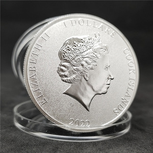 Pavone monete d'argento Elizabeth II 1 dollari placcato di colore moneta in capsula - Product Image 6