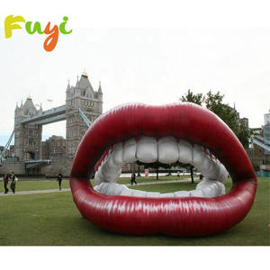 Escenario inflable gigante boca labio modelo Opblaasbare Kus Rode <span class=keywords><strong>Lippen</strong></span> Voor escenario concierto fiesta espectáculo Decoración - Product Image 5