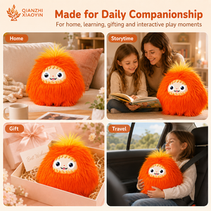 AI Warm Velvet Beast <span class=keywords><strong>Orange</strong></span> Long Fur Monster Plush Toy Yellow Hair ChatGPT 50+ Languages Voice Clone Memory <span class=keywords><strong>WiFi</strong></span> Wholesale - Product Image 4