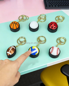 Porte-clés anti-stress en PLA imprimé en 3D, thème ballon de football, avec fonction de pression (Fidget Clicker), breloque pour sac à dos - Product Image 3