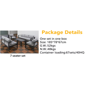 Set Moderno di Arredamento <span class=keywords><strong>da</strong></span> Esterno in Alluminio Grigio per Soggiorno, Hotel, Villa, Cortile, Agriturismo, Appartamento e <span class=keywords><strong>Giardino</strong></span> - Product Image 5