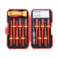 Kit de Tournevis Électricien 13 Pièces 1000V, Ensemble Mini Tournevis Isolés Interchangeables avec Embouts Plats