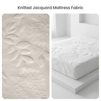 Tissu de matelas extensible jacquard floral organique anti-boulochage, motif vague, respirant, en polyester tricoté