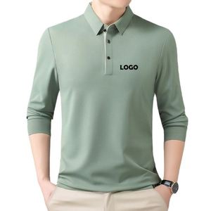 Wholesale Custom Logo Printing Embroidery <b>Shirts</b> <b>Men</b> Kids Plain Work Golf Long Sleeve Button up Polo <b>T</b> <b>Shirt</b> - Product Image 3
