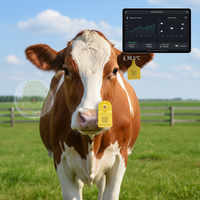 Étiquette d'identification pour bétail avec plateforme iBeacon, durée de vie de 3 ans, gestion intelligente de l'élevage, intervalle de diffusion programmable, passerelle MQTT, LoRaWAN