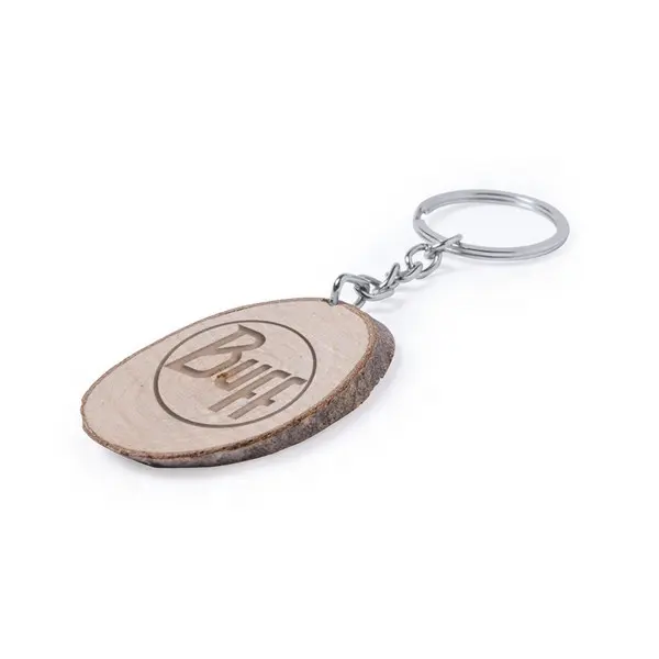 Porte-clés personnalisé en tranches de bois ovales, 100 pièces, fournisseur chinois avec Logo gravé au Laser