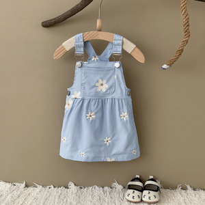 Vestito Primaverile per <span class=keywords><strong>Neonata</strong></span> Abito a Bretelle per Bambine con Ricamo Floreale Abbigliamento per Bebè - Product Image 5