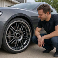 Nouvelles jantes en alliage d'aluminium forgé à double rayon, 20-22 pouces, finition brossée, style JDM Tuner