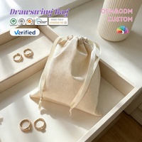 Petit sac en toile écologique avec cordon de serrage, coton naturel, pochette à bijoux, accessoire durable pour le rangement, emballage cadeau recyclable