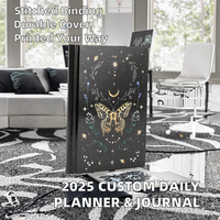 Agenda quotidien 2024 personnalisé, planificateur hebdomadaire et mensuel non daté, carnet de notes pour objectifs et budget, couverture rigide avec reliure cousue