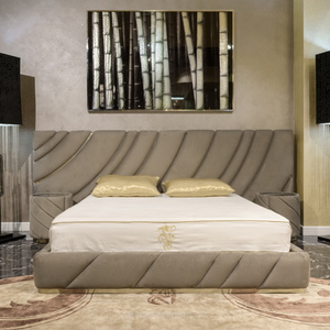 Set di camere da letto di lusso moderno letto matrimoniale morbido letto imbottito con testiera unica Design contemporaneo per hotel - Product Image 3