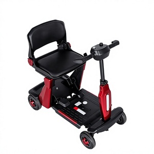 Lightweight Foldable Electric <b>Mobility</b> <b>Scooter</b> 4 Wheels Aluminum Alloy Red Black Home Use - Product Image 1