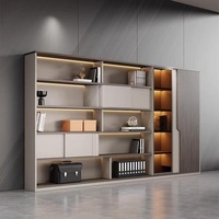WJG-229X Meuble de bureau en verre haut de gamme, bibliothèque au design moderne et épuré avec tiroirs verrouillables pour classement, rangement et exposition d'archives
