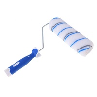 Rodillo de Pintura Decorativo con Rayas Azules de 9 Pulgadas, Rodillo de Pintura de Tela de Felpa Antideslizante
